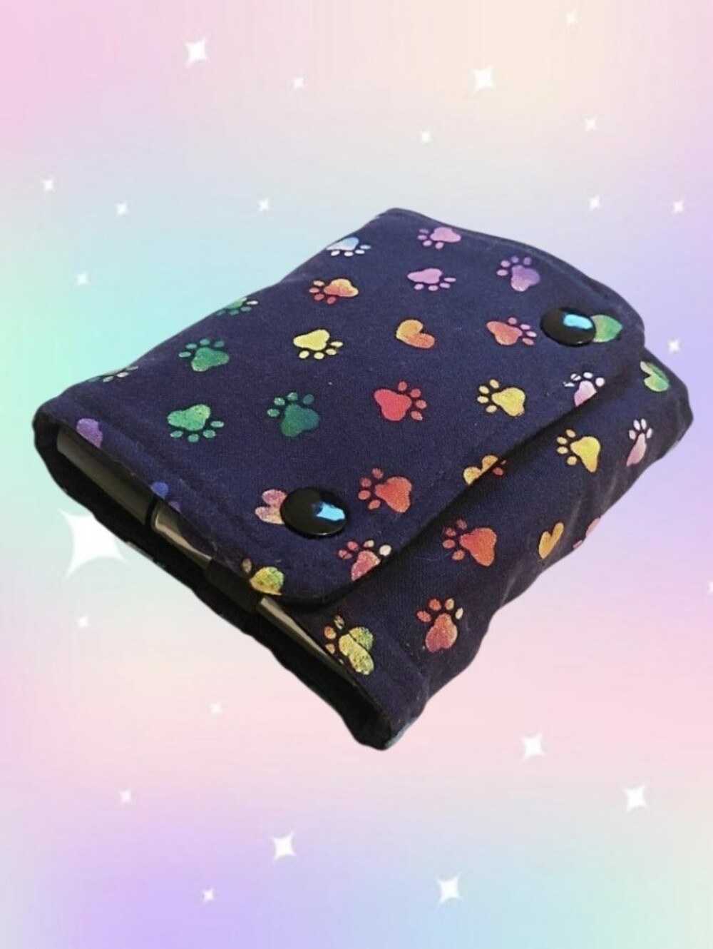 Essential Oil Roller Bottle Wallet - Rainbow Paw Prints